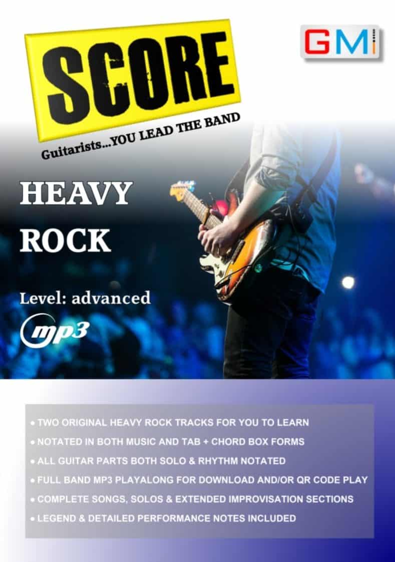 heavy rock guitar play along Score