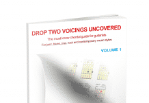 drop 2 voicings for guitar