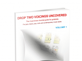 drop 2 voicings for guitar