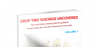 drop 2 voicings for guitar