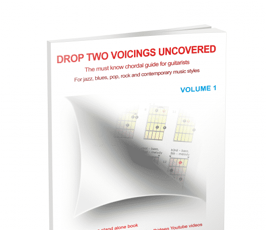 drop 2 voicings for guitar