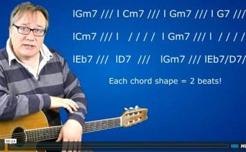 A minor blues backing track