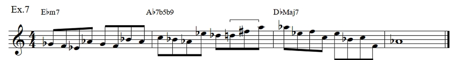 upper voicings example for guitarists