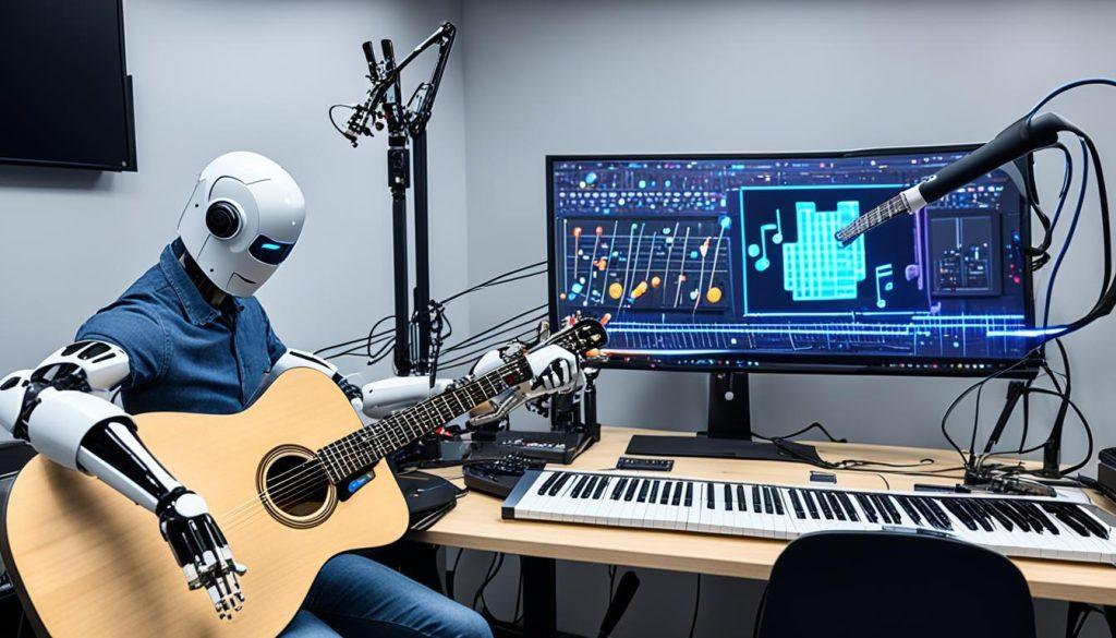 AI-generated guitar music creation process